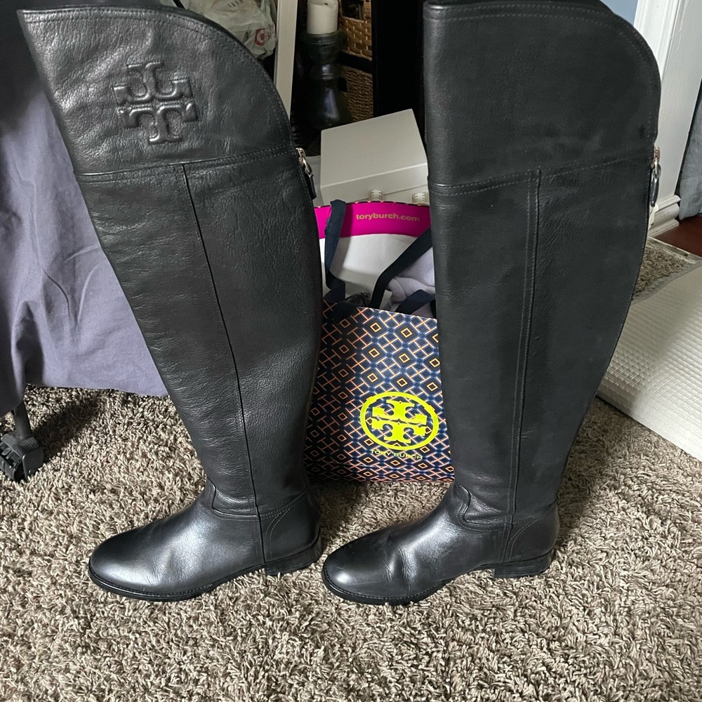 Tory Burch Leather Over-The-Knee Boots